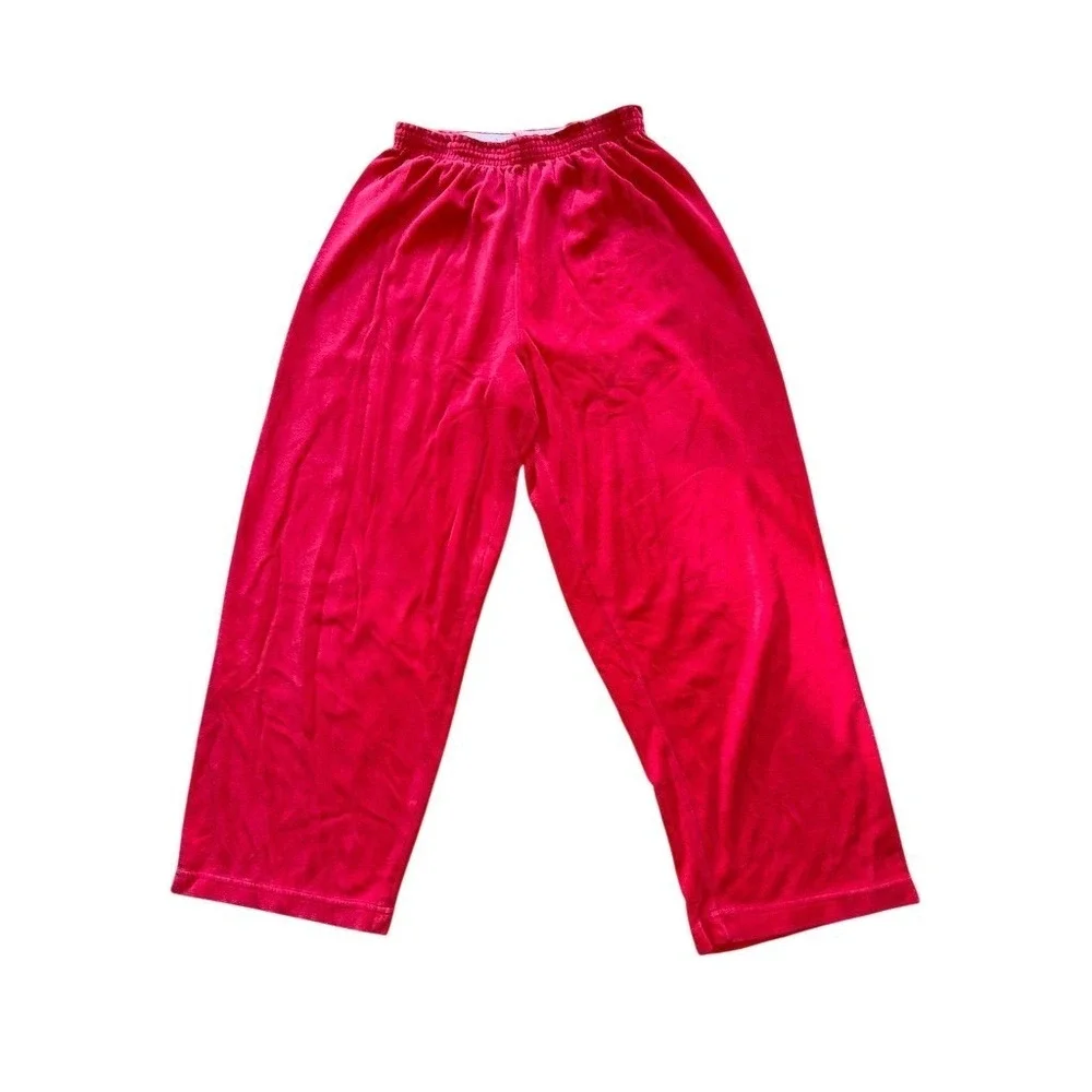 Willow Wear Pajama Set Womens M Red Solid V-Neck Long Sleeve 2-Piece cozycore